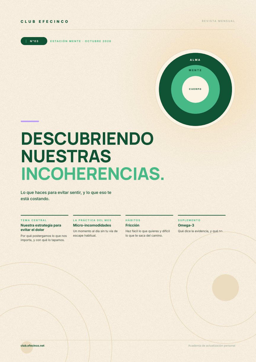 Portada de la Revista N°03 del Club Efecinco — Descubriendo nuestras incoherencias